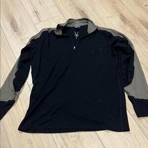 Ibex Black and Tan V-Neck Sweater